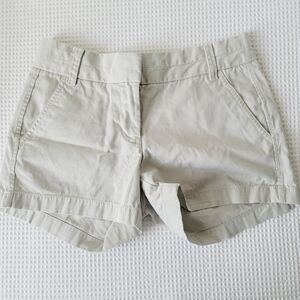 J.Crew Women's Chino Beige Size 0 Mid-Rise 100% Cotton Shorts